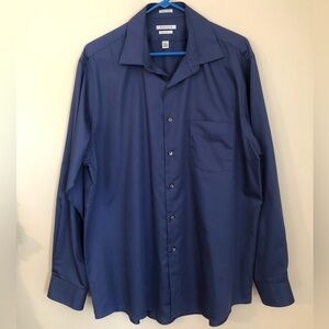 Van Heusen Lux Sateen Blue Button-Down Regular Fit